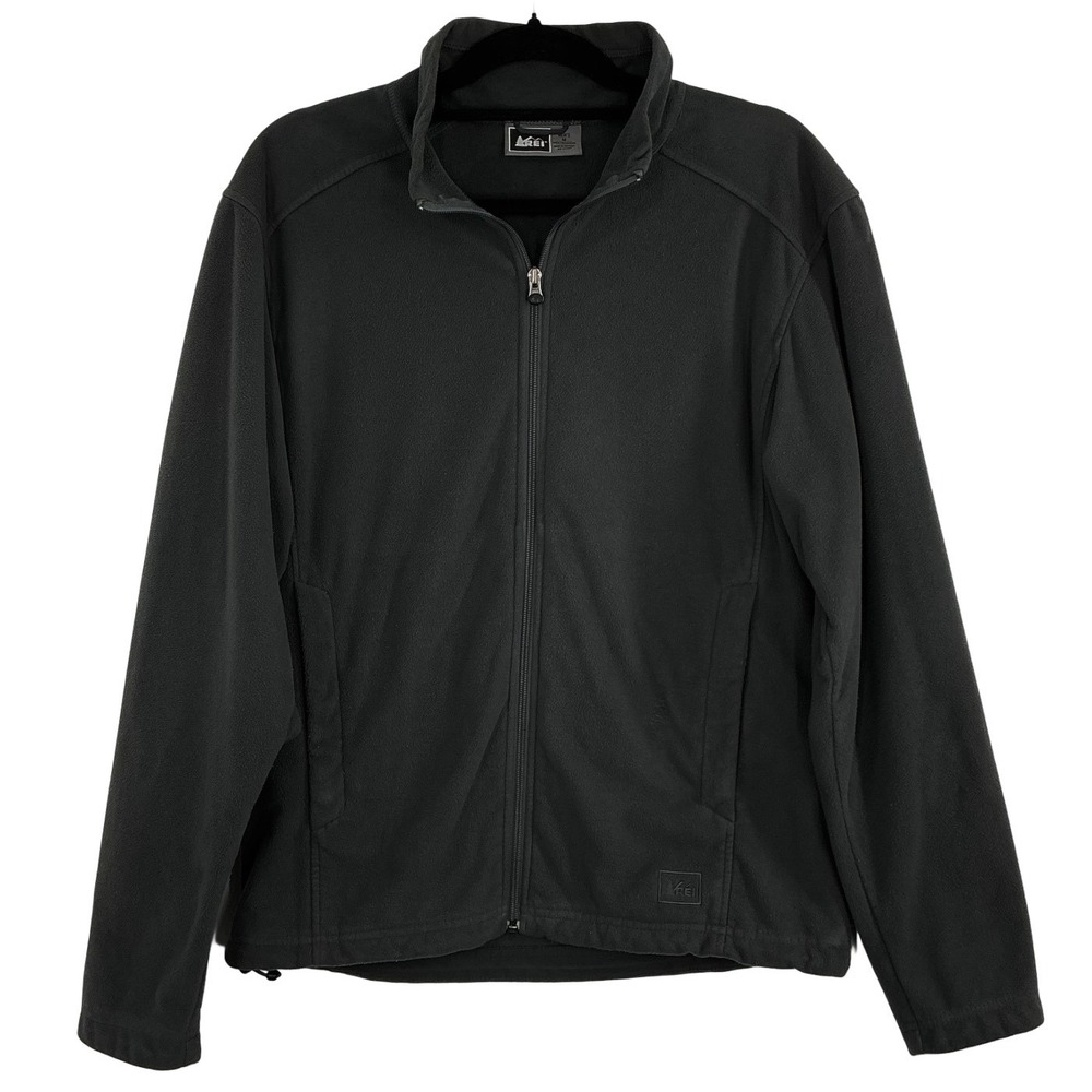 REI Men's Medium Dark Grey Full Zip Fleece Jacket Outdoor Hiking Casual‎ - Picture 2 of 8